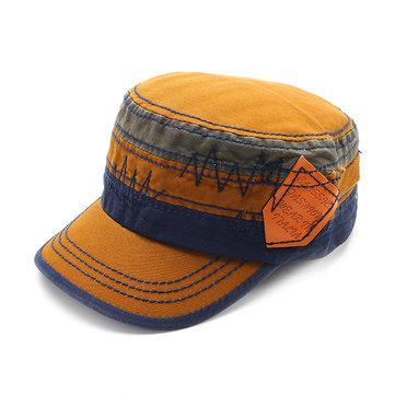 Coton broderie militaire capuchon voyage loisir chapeau plat