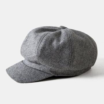 Casquette plate décontractée en béret polaire