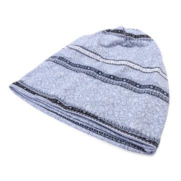 Bonnet Décontracté en Coton à Fleur Foulard Chaud à Double Usage