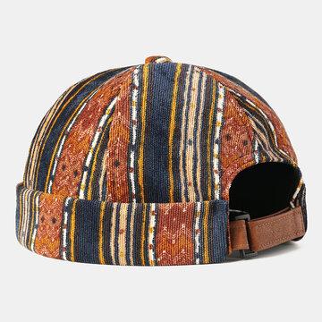 Bonnet en velours côtelé sans tête, rayure multicolore sur mesure