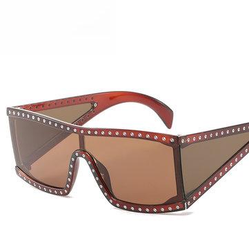 Lunettes de soleil carrées Siamese Windshield Sunglasses Diamond