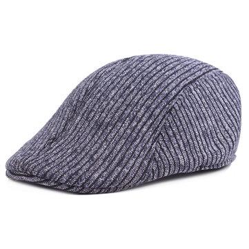 Casquettes de béret en coton à rayures solides
