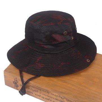 Chapeau de pêche chapeau de seau de visière de camouflage coton d'été
