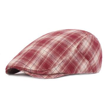 Casquette de golf multicolore avec béret ajustable en coton à carreaux
