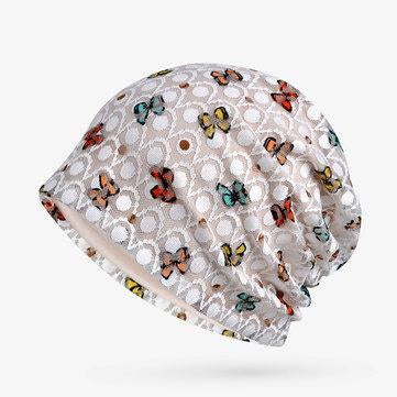 Bonnet en soie en coton Soft de couleur fine avec papillon