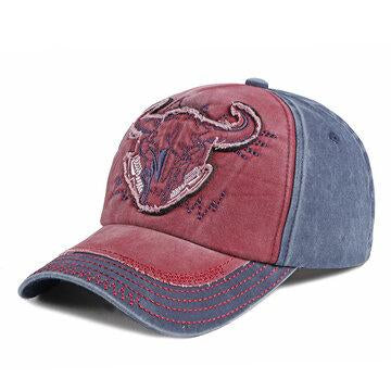 Broderie extérieure personnalisée bordure délavée Denim casquette de baseball chapeau pare-soleil
