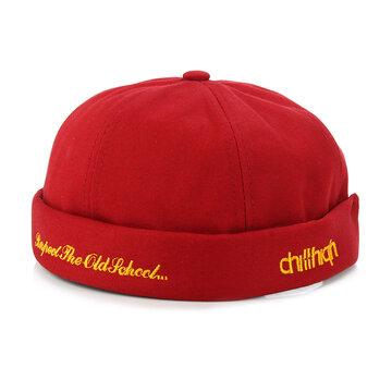 Chapeau Brimless Casquettes Vintage Skull Broderie Lettre