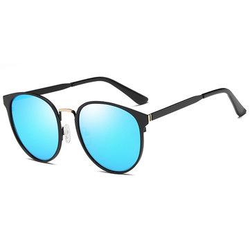 Monture en métal UV400 HD Lunettes de soleil rondes polarisées