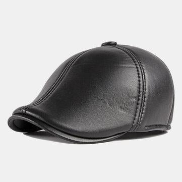 Casquettes de béret en cuir vintage britannique