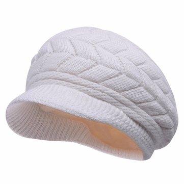 Béret Souple en Coton Epais avec Fourrure fausse