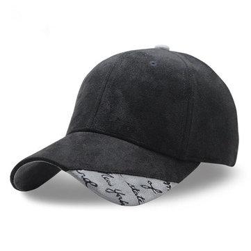 Casquette de baseball patchwork en peau de daim