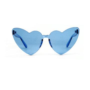 Siamois morceau lunettes coeur de pêche sans cadre femelle rétro