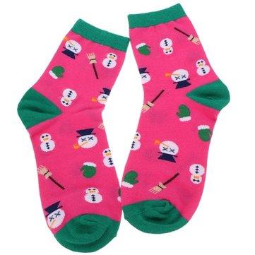 Dessin animé mignon Noël série bonhomme de neige Casual Soft coton chaussettes bonneterie