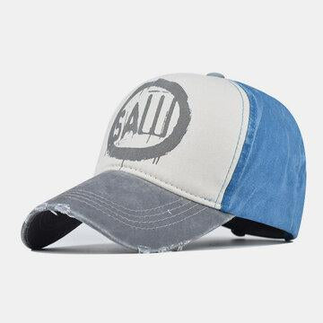 Casquette de baseball rétro en denim délavé