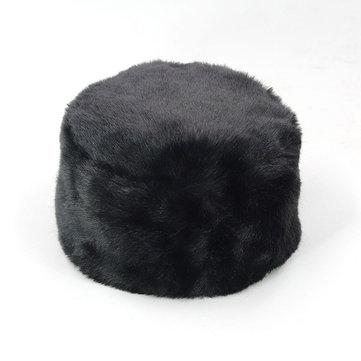 Capuchons Casquettes Chapeaux Fourrure Velours Épaissie Chapeau Chaud Froid