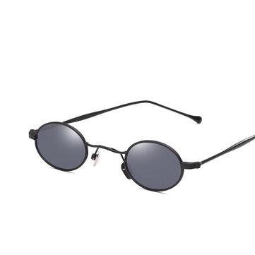 Petites lunettes de soleil en métal à monture ronde