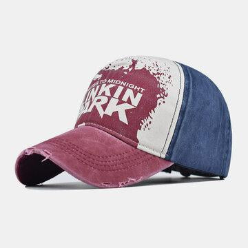 Casquette de baseball en denim délavé avec broderie rétro