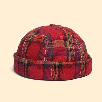 Skull Cap Dome Casquette Innocent Plaid Sailor Cap Beanie Chapeaus