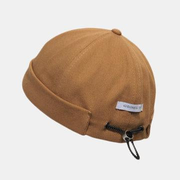 Casquette à cordon de serrage Ebony Skull Cap Hip-hop Brimless Chapeaux