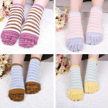 Chaussettes chaudes en coton à rayures