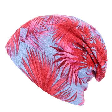 Feuille de coton imprimé Bonnet Beanies Crâne chaud et bouchon d'oreille