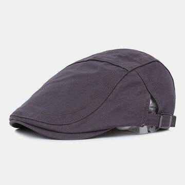 Chapeau avant de visière extérieure d'été de couleur unie de style britannique de coton d'hommes