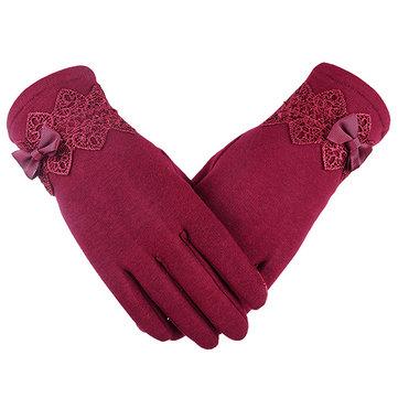 Womens Touching Screen Velboa Gants chauds