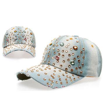 Casquette de Baseball Cowboy Casual Sport Chapeau Bling Spot Perceuse Cap