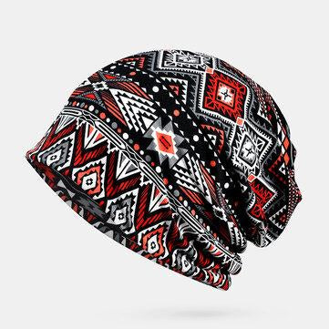 Bonnet en coton ethnique rétro à motif irrégulier