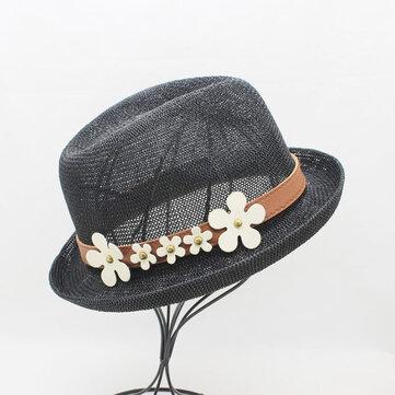 Chapeau de soleil en paille bouclée de couleur pure