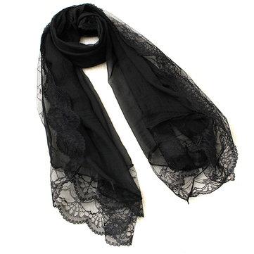 Nouveau mousseline de soie dentelle florale crème solaire Soft foulards châle hiver chaud cou foulard foulard
