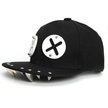Couper Cartoon XX Yeux Motif Rivet Hip-Hop Chapeau Casquette De Baseball Snapback