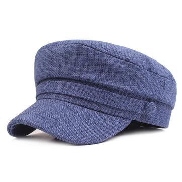 Casquette coton et marine Casquette plate Casquette militaire rétro littéraire
