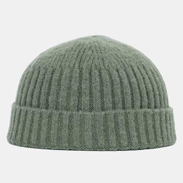 Bonnet en laine tricoté de couleur unie