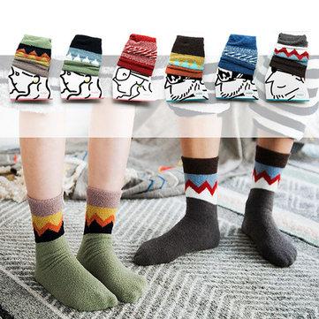 Coral Velvet Striped Harajuku Medium Tube Socks