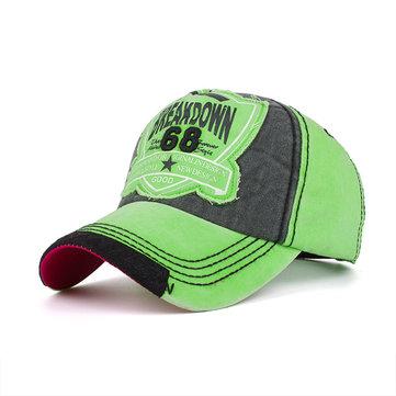 Casquette de baseball avec lettre brodée en denim délavé