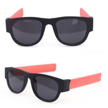 Lunettes-bracelet unisexes uniques drôles polarisées pliables lunettes de soleil