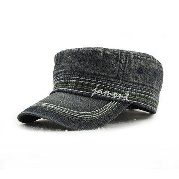 Casquettes plates en coton à broder