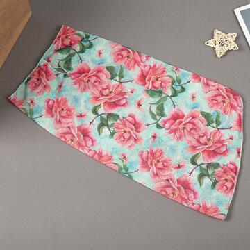 Petit foulard en soie glacée à séchage rapide imprimé