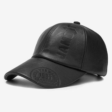Casquette de baseball rétro en cuir PU imprimée avec une casquette d'extérieur avec logo