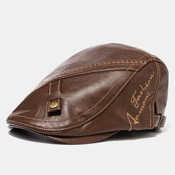 Broderie Béret Casquettes Plates Casquette Gavroche Casual Chapeaux Chauds