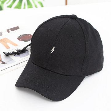 Casquette de baseball en coton unisexe avec motif de foudre unisexe et longue ceinture avec casquettes hip hop
