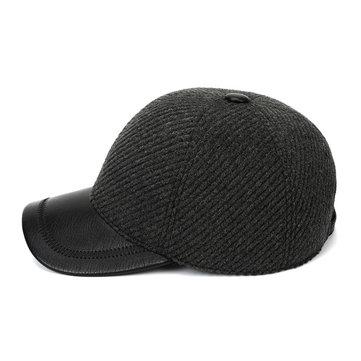 Casquette de baseball en sergé de laine noir et gris