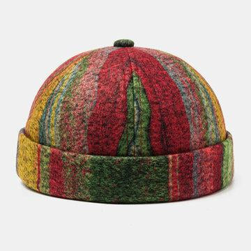Multicolore crâne casquettes rayé peluche Soft tissu motif ondulé