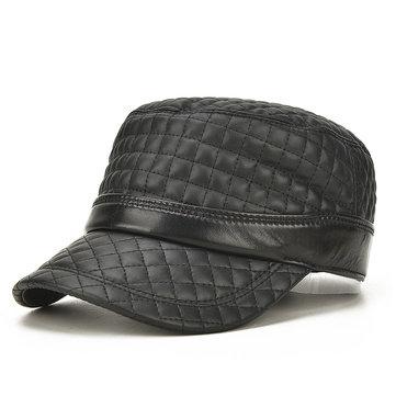 Chapeau D'hiver Baseball Chaud Casquette Casual Peau De Mouton À Haut Plat Avec Visière