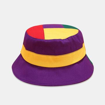 Chapeau de pêcheur à carreaux de couleur contrastée