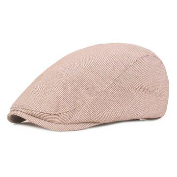 Béret en coton à rayures fines