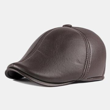 Casquettes de béret en cuir vintage britannique