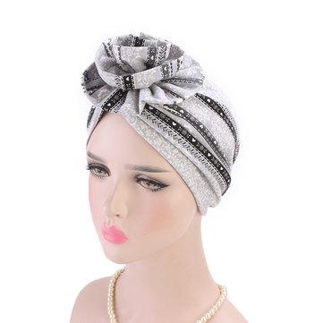 Casquette de beanies grande fleur impression florale style ethnique