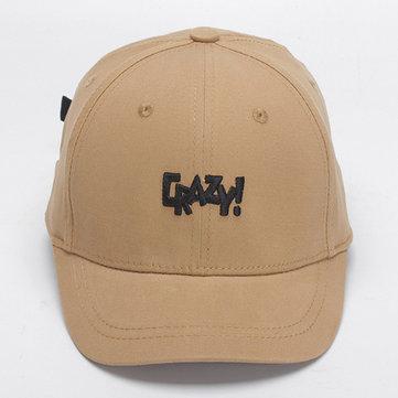 Casquette de baseball couleur unie CRAZY lettre broderie